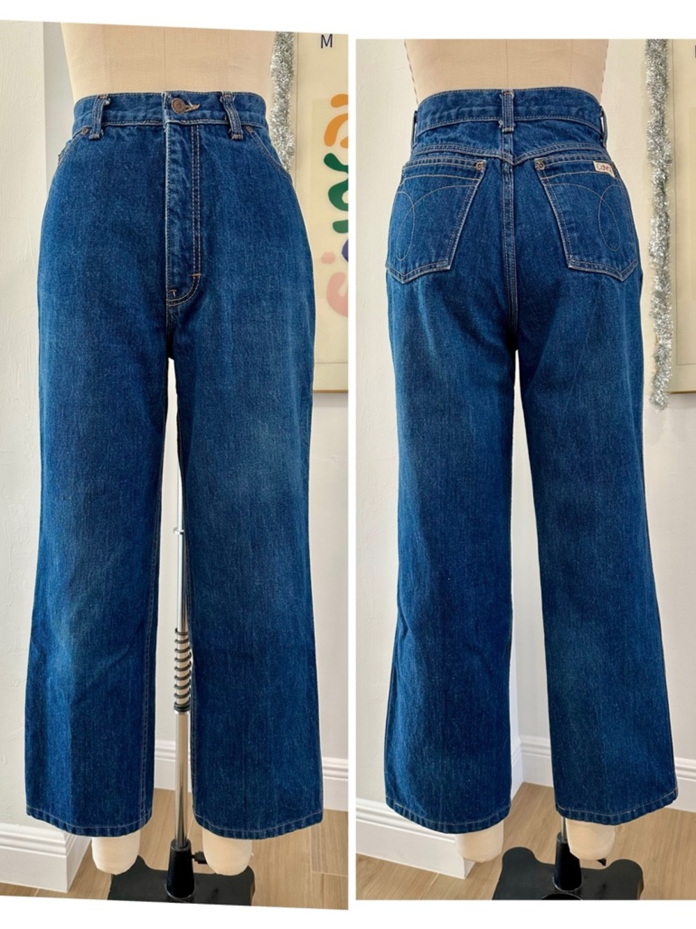Vintage 80’s Calvin Klein High-Rise Wide-Leg Cropped Jeans